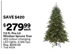 Michaels 7.5 ft. Pre-Lit Windsor Spruce Tree offer