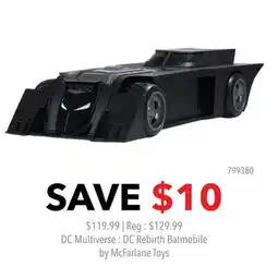 GameStop DC Multiverse : DC Rebirth Batmobile by McFarlane Toys offer