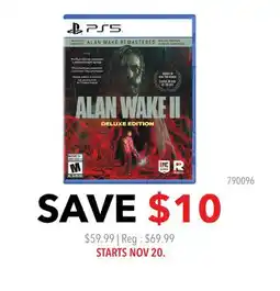 GameStop ALAN WAKE II offer