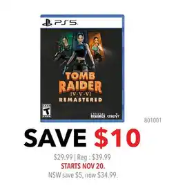 GameStop TOMB RAIDER REMASTERED offer