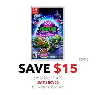 GameStop TMNT SPLINTERED FATE offer