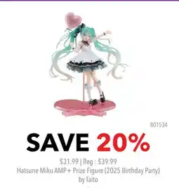 GameStop Hatsune Miku AMP+ Prize Figure (2025 Birthday Party) by Taito offer