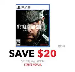 GameStop METAL GEAR SOLID SNAKE EATER offer