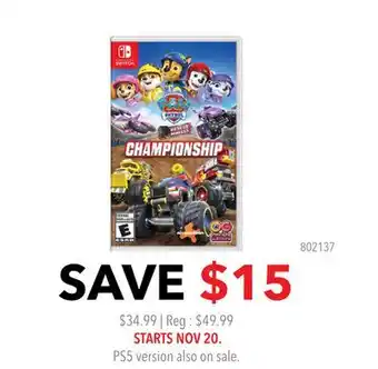 GameStop Paw Patrol - Championship offer