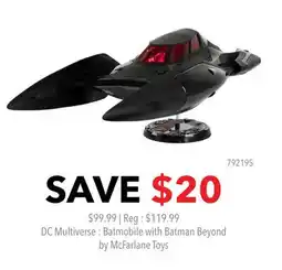 GameStop DC Multiverse : Batmobile with Batman Beyond by McFarlane Toys offer