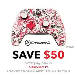 GameStop Xbox Series X Fortnite SE Wireless Controller by PowerA offer