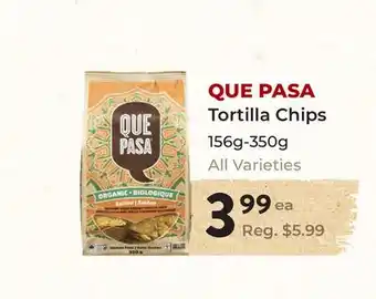 Marche Leo's QUE PASA Tortilla Chips offer