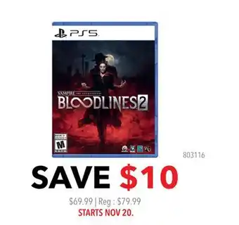 GameStop Bloodlines 2 offer