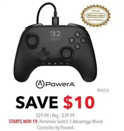 GameStop Nintendo Switch 2 Advantage Wired Controller by PowerA offer