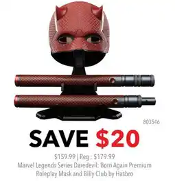 GameStop Marvel Legends Series Daredevil: Born Again Premium Roleplay Mask and Billy Club by Hasbro offer