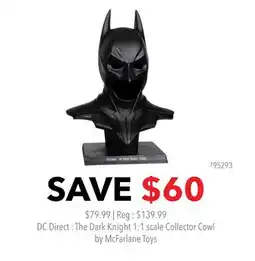 GameStop DC Direct : The Dark Knight 1:1 scale Collector Cowl by McFarlane Toys offer