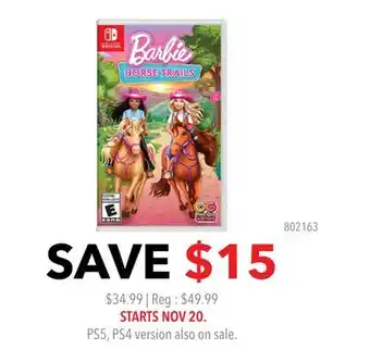 GameStop Barbie Horse Trails offer
