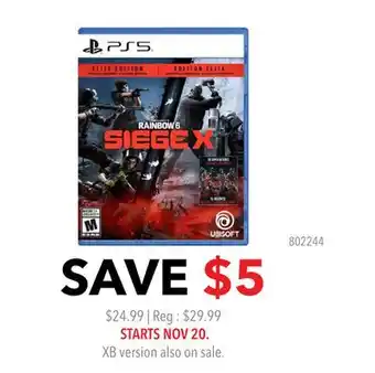 GameStop Rainbow 6 Siege X offer