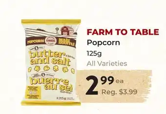 Marche Leo's FARM TO TABLE Popcorn offer
