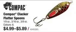 Cabela's Compac Clacker Flutter Spoons offer