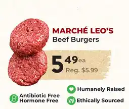 Marche Leo's MARCHÉ LEO'S Beef Burgers offer