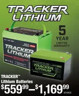 Cabela's TRACKER Lithium Batteries offer