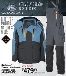 Cabela's Guidewear Xtreme Late-Season Jacket or Bibs with GORE-TEX offer
