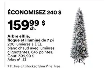 Michaels Arbre effilé, floqué et illuminé de 7 pi offer