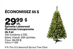 Michaels Épinette Lakewood illuminée transparente de 4 pi offer