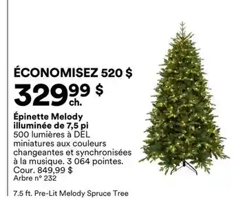 Michaels Épinette Melody illuminée de 7,5 pi offer