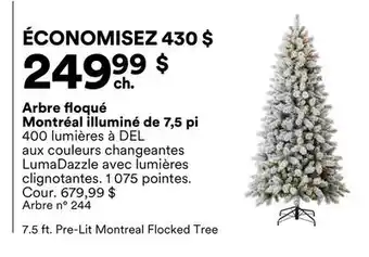 Michaels Arbre floqué Montréal illuminé de 7,5 pi offer