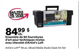Michaels Ensemble de 90 fournitures d'art pour techniques mixtes avec chevalet d'Artist's Loft offer