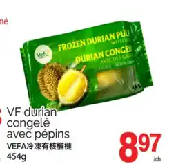 T&T Supermarket VF DURIAN CONGELÉ AVEC PÉPINS, 454g offer