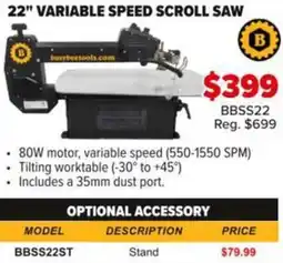 Busy Bee Tools Variable speed scroll saw offer