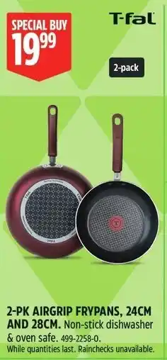 Canadian Tire T-fal 2-pk airgrip frypans offer