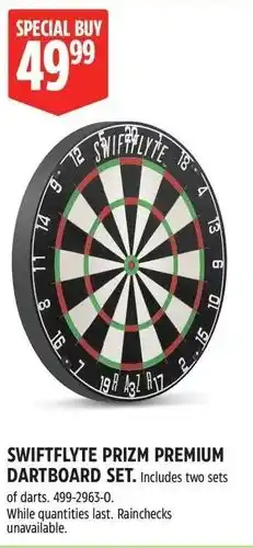Canadian Tire Swiftflyte prizm premium dartboard set offer