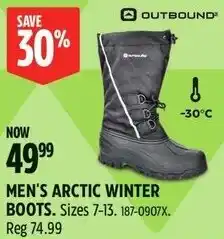 Canadian Tire Men's arctic winter boots offer