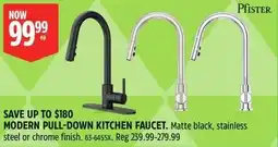 Canadian Tire Modern pull-down kitchen faucet offer