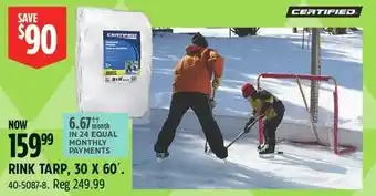 Canadian Tire Rink tarp 30 x 60 offer