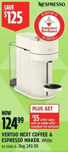 Canadian Tire Vertuo next coffee & espresso maker offer