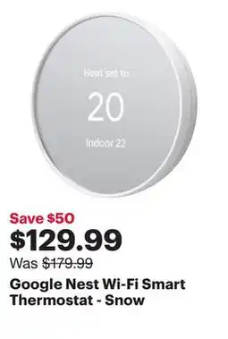 Best Buy Google Nest Wi-Fi Smart Thermostat - Snow offer