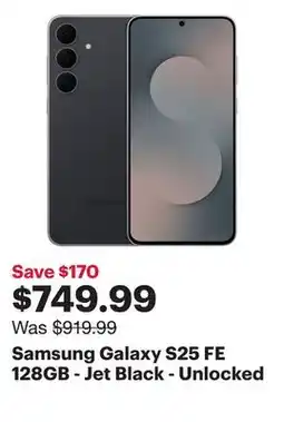 Best Buy Samsung Galaxy S25 FE 128GB - Jet Black - Unlocked offer