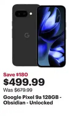 Best Buy Google Pixel 9a 128GB - Obsidian - Unlocked offer