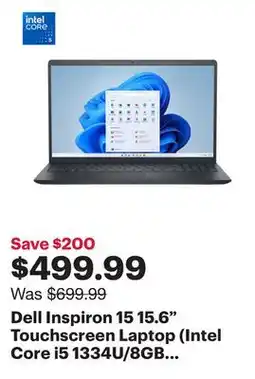 Best Buy Dell Inspiron 15 15.6 Touchscreen Laptop (Intel Core i5 1334U/8GB RAM/512GB SSD/Windows 11) offer