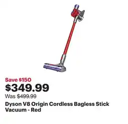 Best Buy Dyson V8 Origin Cordless Bagless Stick Vacuum - Red offer