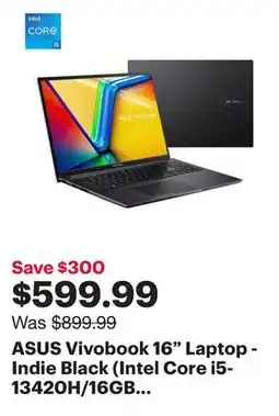 Best Buy ASUS Vivobook 16 Laptop - Indie Black (Intel Core i5-13420H/16GB RAM/512GB SSD/Windows 11) offer