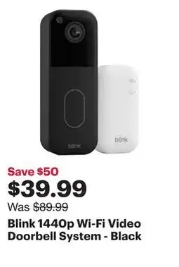 Best Buy Blink 1440p Wi-Fi Video Doorbell System - Black offer
