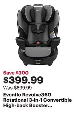 Best Buy Evenflo Revolve360 Rotational 3-in-1 Convertible High-back Booster Car Seat - Amherst offer