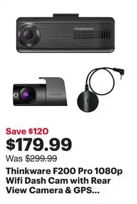 Best Buy Thinkware F200 Pro 1080p Wifi Dash Cam with Rear View Camera & GPS - Only at Best Buy offer