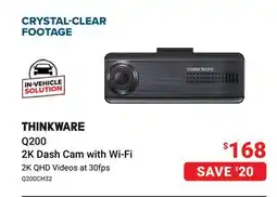 Visions Electronics Thinkware Q200 2K Dash Cam with Wi-Fi offer