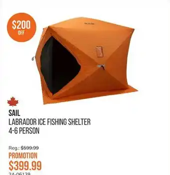 Sail Labrador Ice Fishing Shelter 4-6 Person offer