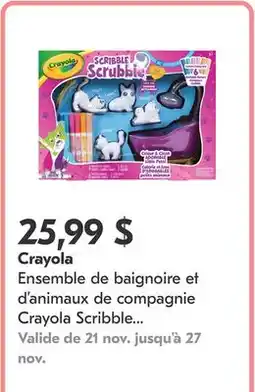 Pharmaprix Ensemble de baignoire et d'animaux de compagnie Crayola Scribble Scrubbie offer