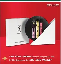 Shoppers Drug Mart YVES SAINT LAURENT Greatest Fragrances Hits for Her Discovery Set offer