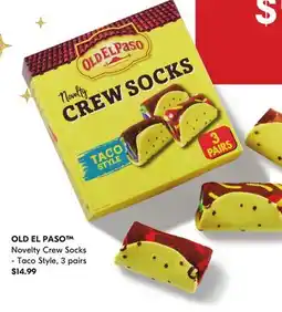 Shoppers Drug Mart OLD EL PASO Novelty Crew Socks - Taco Style, 3 pairs offer