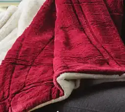 Shoppers Drug Mart NEW Luxurious Faux Fur Throw - Maroon offer